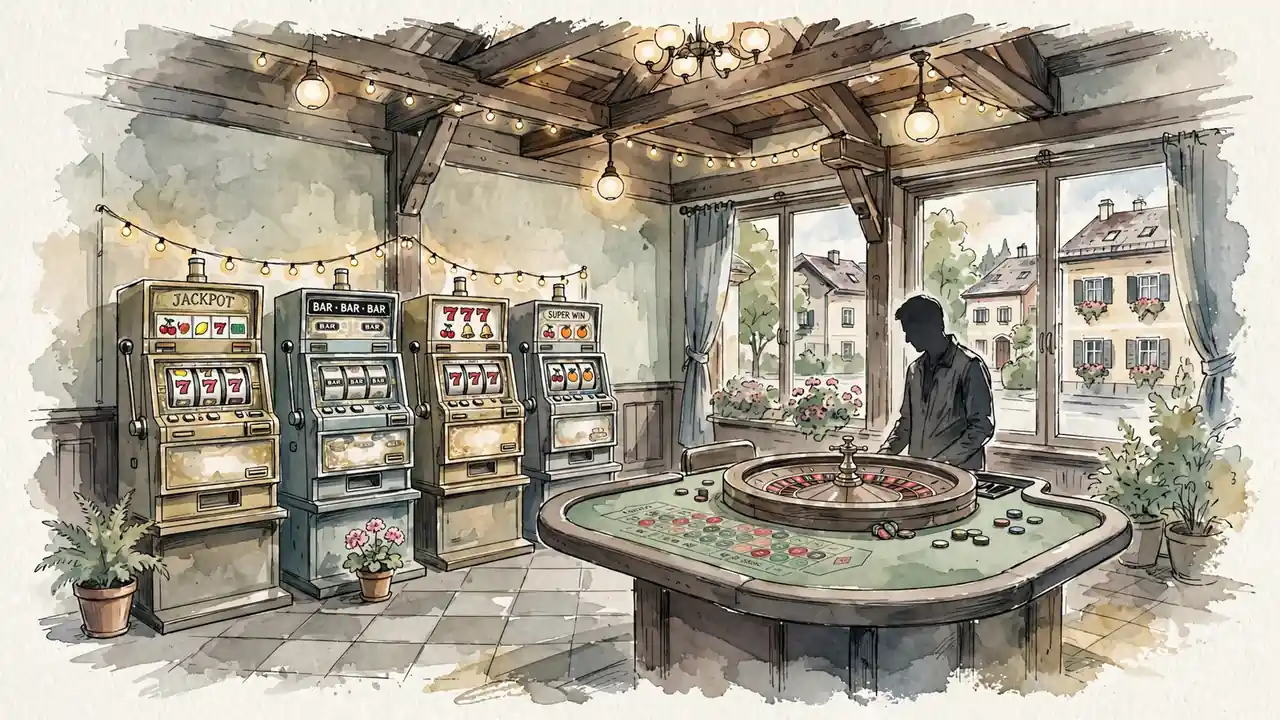 Spielautomaten, Roulettetisch und Live‑Dealer im Casino